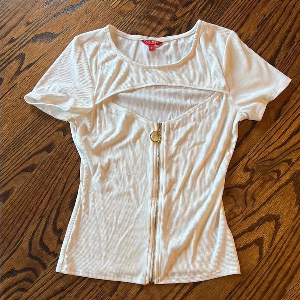 Guess Cream Short Sleeve Top